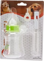 Buy Portable born Pet Kitten Puppy Nursing Care Feeding Milk Bottle Set with Spare Nipple and Brush Oral Syringe for Dog Cat (Assorted Color) in UAE