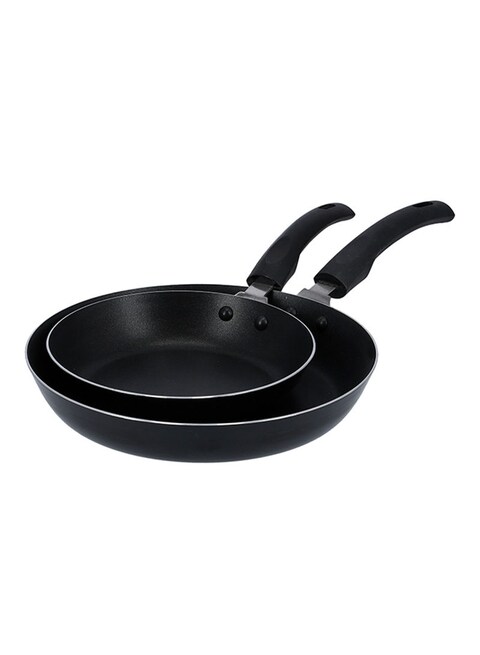 Delcasa 2-Piece Frypan Set Black/Silver