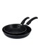 Delcasa 2-Piece Frypan Set Black/Silver