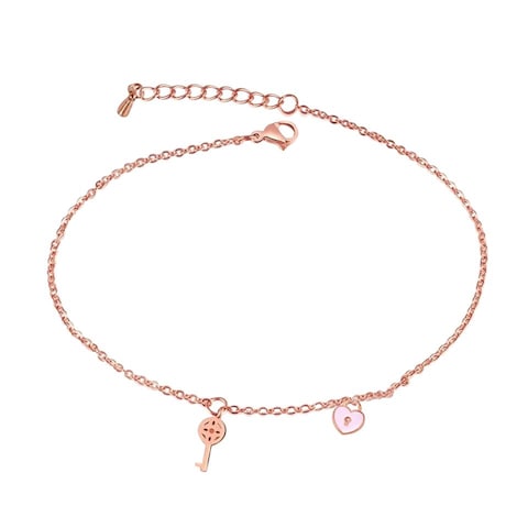 Aiwanto Anklet for Women's Rose Gold Ankle Chain