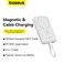 Baseus 10000 mAh Magnetic Power Bank, PD 30W Portable Charger 10K Battery Pack With Built-In USB-C Cable (In And Out) For iPhone 15/15 Plus/15 Pro/15 Pro Max/14/13/For Magsafe MacBook iPad Etc White