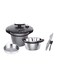 Dessini 2-Piece Pressure Cooker With Steam Basket, Silver/Black 5, 7L