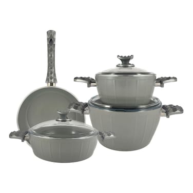 Buy Avci Home Maker Farah Ceramic Coating Cookware Set Grey PCS