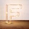 Golden Letter F Glowing with LED Lights 25cm