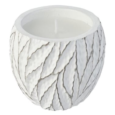 Waxworks Leaf Designed Cement Candle Citronella 10cm