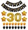 Party Time 23-Pieces Decoration Set of Black Happy Birthday Banner, Foil Balloon and Black &amp; Gold Latex Balloons For 30th Birthday Party Decoration - Party Supplies