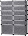 Generic Xcas Roland 12 Cubes Diy Shoes Wardrobe Storage Black - Storage Drawer Unit Multi Use Modular Organizer Plastic Cabinet With Doors