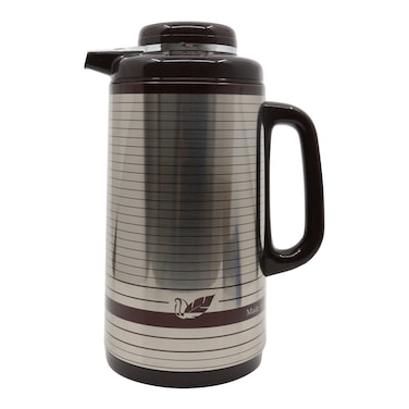 Peacock Vacuum Flask CI.100SSSM Silver And Brown 1L