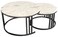 Yulan Modern Coffee Table, Couch Table Round Coffee Table Set Of 2 Modern Nesting Coffee Tablewith Sturdy Metal Frame Easy Assembly, White (White) 520