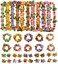 Jekanel 40 Packs Hawaiian Flower Leis, Tropical Luau Party Supplies Of Hula Garland Necklaces Bracelets Headband Jumbo Simulated Silk Flowers