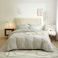 Luna Home Queen Size 6 Pieces Bedding Set, Washable Cotton Light Gray Color