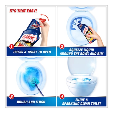 Harpic Power Plus 10x Citrus Most Powerful Toilet Cleaner Blue 1L