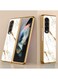 Samsung Galaxy Z Fold 4 Case Luxury Plating Cover with Built-in Screen Protector Glass Hybrid Full Body Protection Flip Cover
