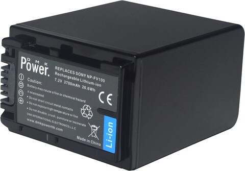 DMK Power 2 x NP-FV100 3700mAh battery and TC1000 Battery Charger Compatible with Sony HDR-CX150 HDR-CX150V DCRSX44R DCRSX44L XR550E XR350E XR150E.etc