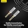 Baseus 3.5mm Audio Cable Aux Braided To Male Stereo Auxiliary Jack Compatible For Phone Tablets Car Home Stereos Headphones Speaker 1.5 Meter Black/Silver