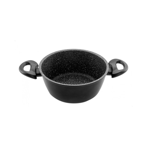 Illa Cook on Rock Cooking Pot With Pyrex Lid - 22  Cm - Black