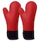 Generic-1 Pair Silicone Oven Mitts with Quilted Cotton Lining Heat Resistant Extra Long Oven Gloves Pot Holder Non-Slip for Cooking Baking Grilling Kitchen Supplies