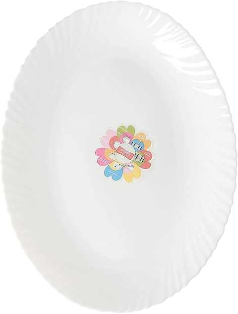 Royalford Opal Ware Spin 14&quot; Oval Plate - White [Rf4531]