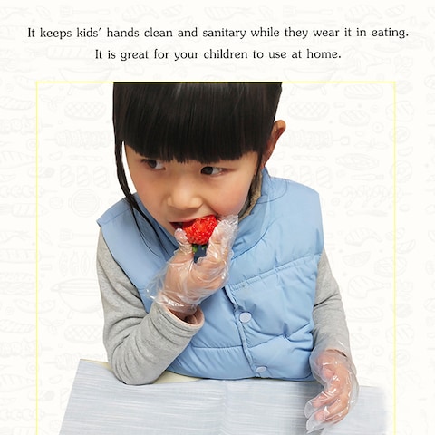 KKmoon-Disposable PE Gloves Single Use Transparent Gloves Latex Free Safe Glove for Children Food Prep Food Service Use 100PCS/Pack