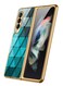 MARGOUN for Samsung Galaxy Z Fold 3 5G Case Luxury Plating Cover with Screen Protector Glass Hybrid Full Body Protection