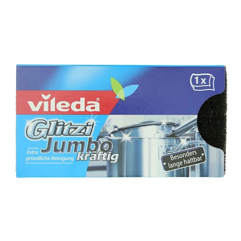 Buy Vileda glitzi jumbo sponge scourer dish washing high foam 1 piece in Saudi Arabia