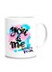 Fm Styles You And Me Together Forever Printed Mug Blue/Pink/White 10cm