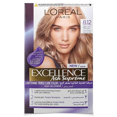 L&#39;Oreal Paris Hair Color Excellence Ash Supreme Cool Pearl Light Blonde No.8.12