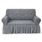 Jacquard Fabric Stretchable Two Seater Sofa Cover Grey