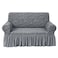 Jacquard Fabric Stretchable Two Seater Sofa Cover Grey