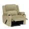 In House Velvet Rocking Cinematic Recliner Chair With Cups Holder - Dark Ivory - Lazy Troy