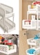 Portable 2 Tier Basket Drawer Kitchen And Bathroom Cabinets White