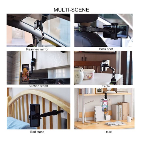 Autocare Adjustable View Mirror Universal Clip Cellphone Holder CPH-V207