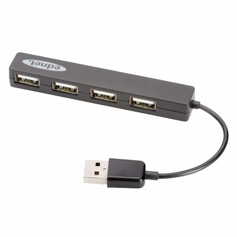 Ednet 4 Port USB 2.0 Notebook Hub Silver