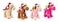 Bundle items - Beige camel + Brown camel + Pink camel + Dark Pink  camel with Santa hat, size 18cm.


