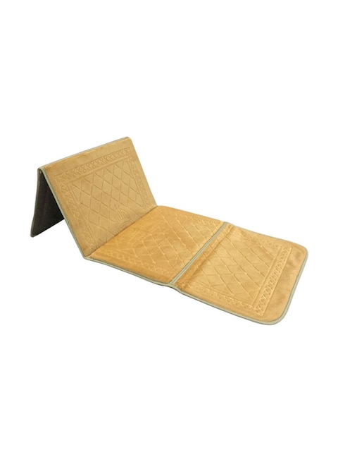2-In-1 Foldable Prayer Backrest And Mat C-Beige 54x114centimeter