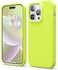 elago Liquid Silicone for iPhone 14 Pro case cover Full Body Protection, Shockproof, Slim, Anti-Scratch Soft Microfiber Lining - Neon Yellow