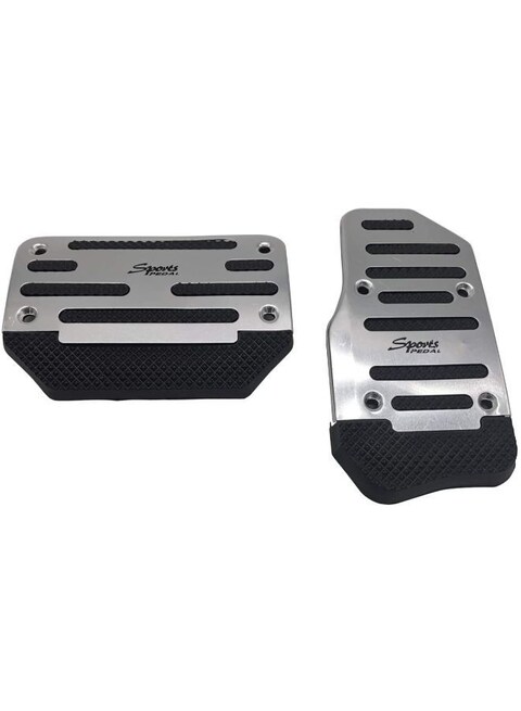 Wtrtr 2-Piece Non-Slip Automatic Car Gas Brake Metal Pedal Cover Pad