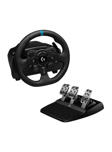 Logitech G923 Wireless Racing Wheel &amp; Pedals For Playstation5, Playstation4 And PC Featuring Trueforce Up To 1000 Hz Force Feedback, Responsive Pedal, Dual Clutch Launch Control, Leather Wheel Cover