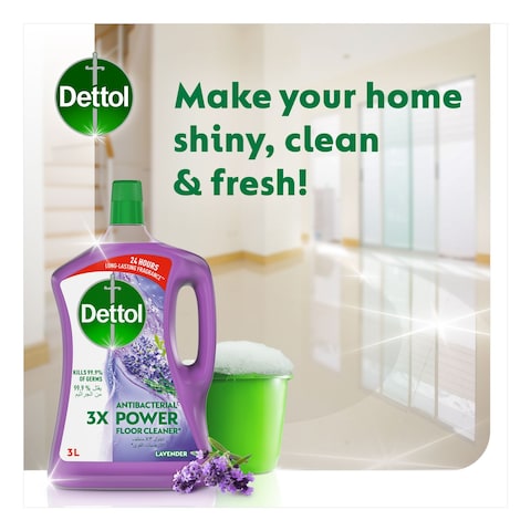 Dettol 3x Power Antibacterial Floor Cleaner Lavender 3L