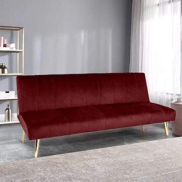 In House Celine 2 In 1 Sofabed Linen Upholstered - Burgundy