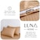Luna Home King Size 6 Pieces Premium Satin Stripe Duvet Cover, Solid Champagne Gold