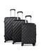 Parajohn 3-Piece Hard Side ABS Luggage Trolley Set 20/24/28 Inch, Black