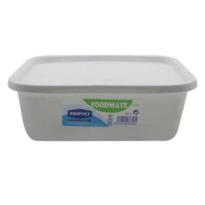Kenpoly Rectangle Container 1L White