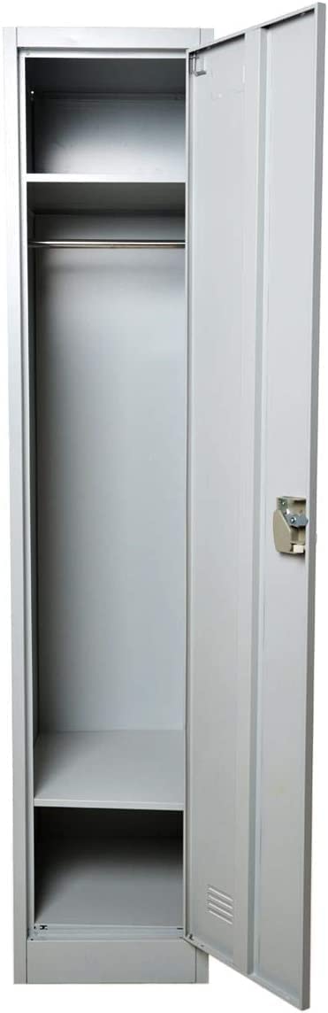 Galaxy Design Single Door Metal Locker Cabinet With Plastic Handle Grey Color Size (L x W x H) 45 x 45 x 183 Cm Model - GDF-1T No Installation included &amp; No Warranty
