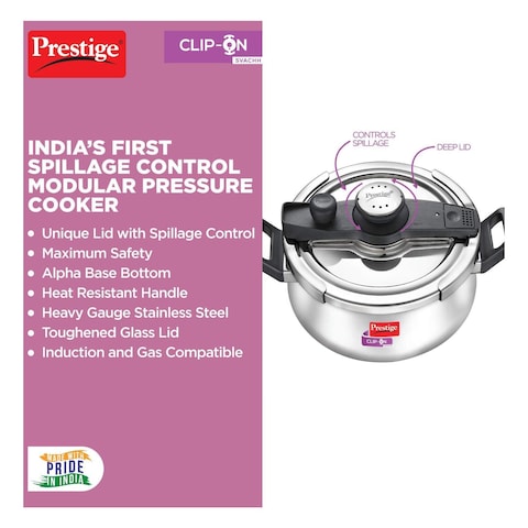 Prestige Svachh Clip-on Stainless Steel Pressure Handi 5L