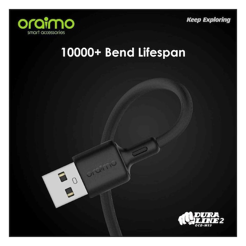 Oraimo Cable Ocdm53 2A 1M Black Fast Charger