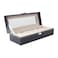 6 Slot Pu Watch Box Black Home Watch Organizer Gift Case Bracelet Holder Wrist Watch Display Stand With Clear Cover
