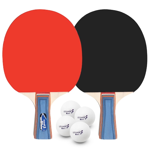 Generic-Table Tennis 2 Player Set 2 Table Tennis Bats Rackets with 4 Ping Pong Balls for School Home