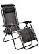 كرسي استرخاء خارجي قابل للطي للتخييم كرسي الشاطئ القابل للتعديل بدون جاذبية وكرسي حديقة مع وسائد وحوامل أكواب للفناء الخلفي لحمام السباحة والشاطئ أسود