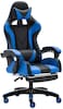 Neo Front Adjustable Pu Leather Gaming Chair - Pc Computer Chair For Gaming, Office Or Students, Ergonomic Back Lumbar Support With Footrest (C-Black And Blue)